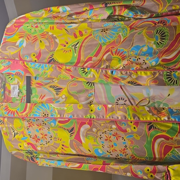 Trina Turk Multicolor Silk Floral Robe - Picture 3 of 15